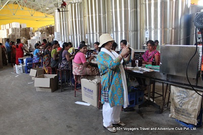 Senior Citizens Watch Wine Makers At Work