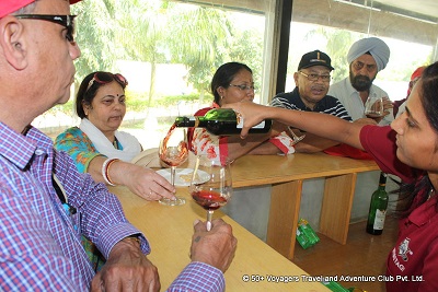 Senior Citizens Watch Wine Makers At Work