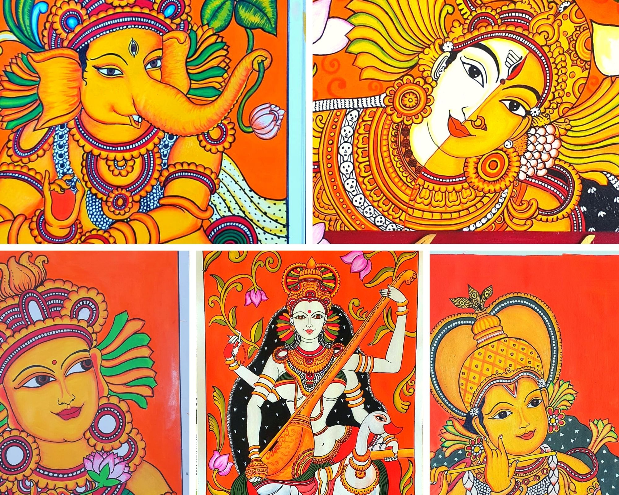 Kerala Mural on Canvas Brief tutorial  Ranjanas Craft Blog